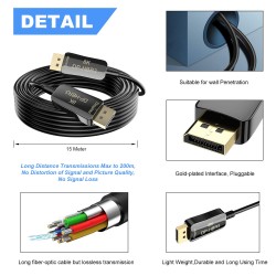 CABLE DISPLAYPORT 1.4 20M FIBRA OPTICA8K