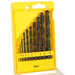 JUEGO 10 BROCAS METAL HSS-R de 1 a 10mm