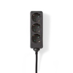 REGLETA 3 TOMAS SCHUKO SININT NEGRA 1,5M
