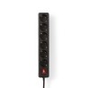REGLETA 6 TOMAS SCHUKO+INT NEGRA 3M