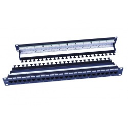 PANEL 19" 24P CAT6 UTP RJ45 CON GUIA NEG