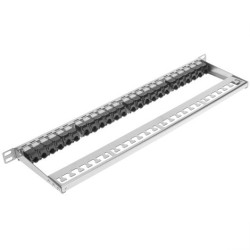 PANEL 19" 24P RJ45 VACIO CON GUIA 0,5U