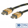 CABLE HDMI M-M 4K 15M NYLON TRENZADOGOLD