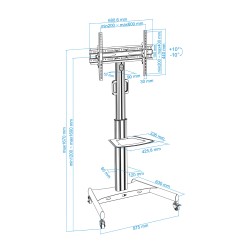 SOPORTE TV SUELO CON RUEDAS + ATRIL 65"