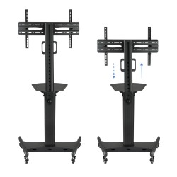 SOPORTE TV SUELO CON RUEDAS + ATRIL 65"