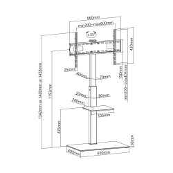SOPORTE TV SUELO SIN RUEDAS + ATRIL 70"