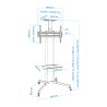 SOPORTE TV SUELO CON RUEDAS + ATRIL 70"