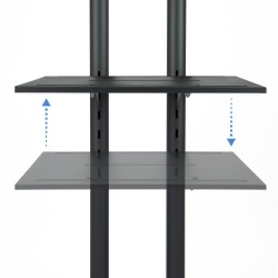 SOPORTE TV SUELO CON RUEDAS + ATRIL 70"