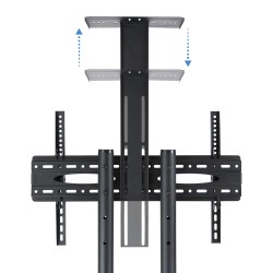 SOPORTE TV SUELO CON RUEDAS + ATRIL 70"