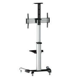 SOPORTE TV SUELO CON RUEDAS + ATRIL 70"