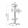 SOPORTE TV SUELO CON RUEDAS + ATRIL 70"