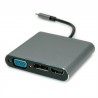 ADAPTADOR USB C M-VGA+HDMI+RJ45+DP