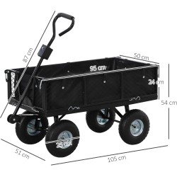 CARRO DE CARGA HASTA 300Kg NEGRO