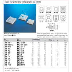BASE AUTOADHESIVA BRIDA 21x21mm NEGRA