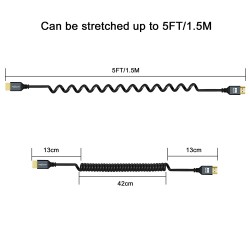 CABLE HDMI M-M 4K 0,3M V.2.0 ESPIRILIZAD