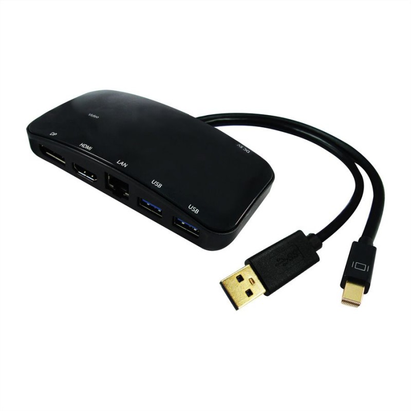 DOCKING USB3.0 MiniDP a DP+HDMI+RJ45+USB