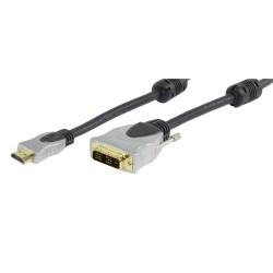 CABLE HDMI M-DVI-D 18+1 M 15MTS ORO GRIS