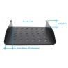 BANDEJA 19" 2U FRONTAL FONDO 450mm NEGRA