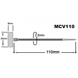 BRIDA BANDERA 100X2,5mm Sup.Marc.25x8mm