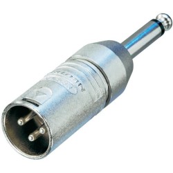 ADAPTADOR XLR3 M-JACK 6,3 M MONO NEUTRIK