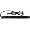 REGLETA 19" 8 TOMAS SCHUKO SIN/INT+C14