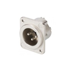 CONECTOR XLR3 MACHO PANEL NIKEL NEUTRIK