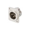 CONECTOR XLR3 MACHO PANEL NIKEL NEUTRIK