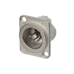 CONECTOR XLR4 MACHO PANEL NIKEL NEUTRIK