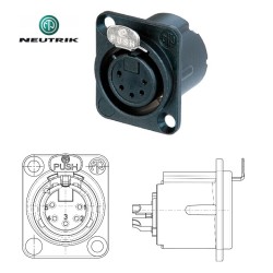 CONECTOR XLR5 HEMBRA PANEL NEGRO NEUTRIK