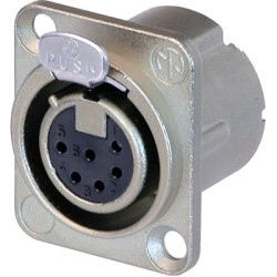 CONECTOR XLR6 HEMBRA PANEL NIKEL NEUTRIK