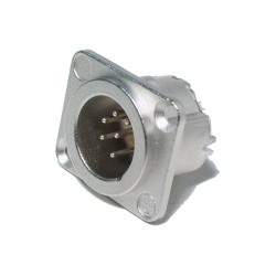 CONECTOR XLR6 MACHO PANEL NIKEL NEUTRIK
