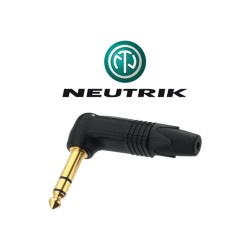 CONECTOR JACK M 6,35mm ST CODO NEGRO NEU