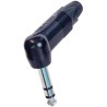 CONECTOR JACK M 6,35mm ST CODO NEGRO NEU