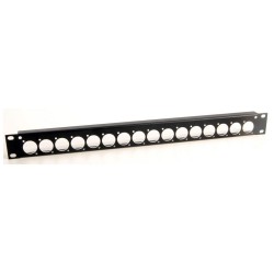 PANEL 19" 1U 16 PUERTOS XLR NEGRO