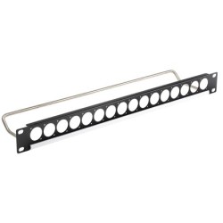 PANEL 19" 1U 16 PUERTOS XLR+ VARILLA+POR