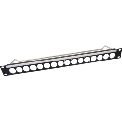 PANEL 19" 1U 16 PUERTOS XLR+ VARILLA+POR