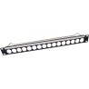 PANEL 19" 1U 16 PUERTOS XLR+ VARILLA+POR