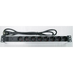 REGLETA 19" 8 TOMAS SCHUKO SIN/INT+LED A