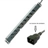 REGLETA 19" 8xSCHUKO SIN INT-C20 M 2MTS