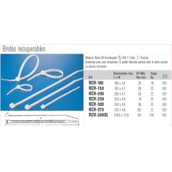 BRIDA RECUPERABLE 300x4,8mm NATURAL