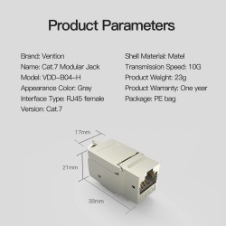 CONECTOR RJ45 HEMBRA FTP CAT7 KEYSTON