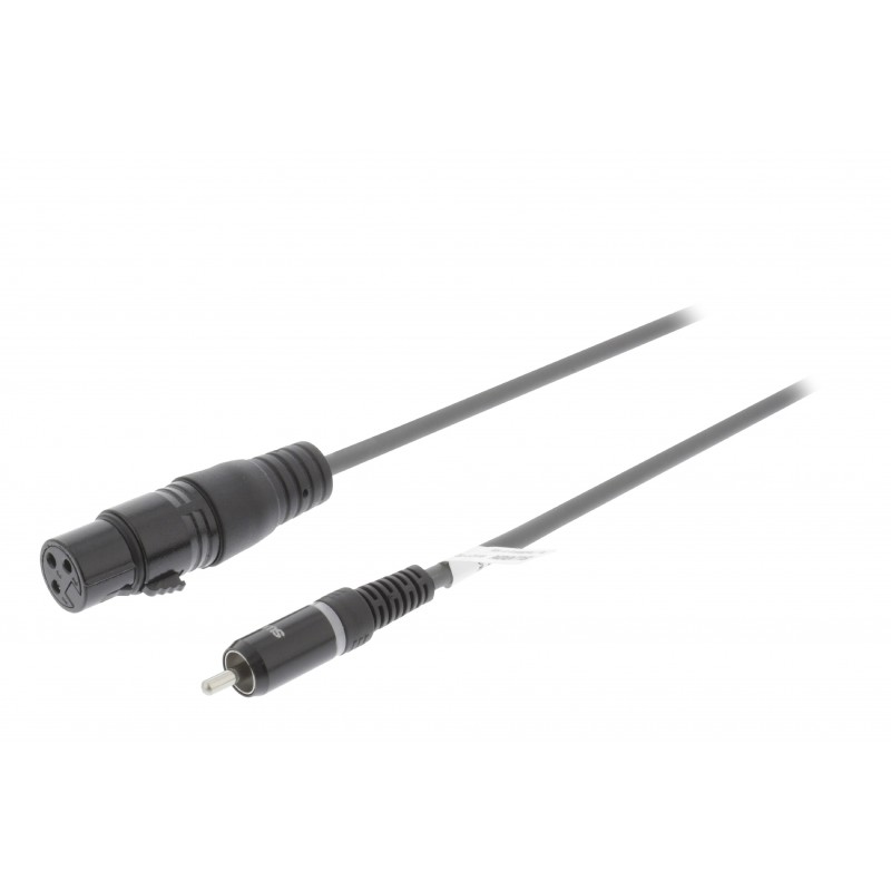 CABLE AUDIO XLR3 H-RCA M 3MTS NEGRO
