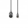 CABLE AUDIO XLR3 M-RCA M 3MTS NEGRO