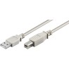 CABLE USB A-B 2.0 M-M 5MTS GRIS