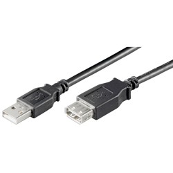 CABLE USB A 2.0 M-H 0,30MTS NEGRO