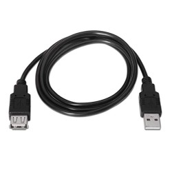 CABLE USB A 2.0 M-H 1MTS NEGRO