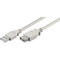CABLE USB A 2.0 M-H 1,8MTS GRIS