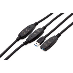 CABLE USB A 3.0 M-H AMPLIFICADO 25M V3.0