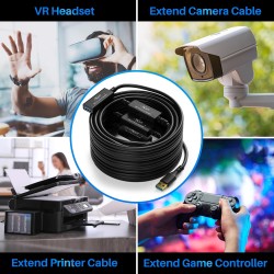CABLE USB A 3.0 M-H AMPLIFICADO 30M V3.0
