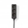 REGLETA 3 TOMAS SCHUKO SININT NEGRA 3M